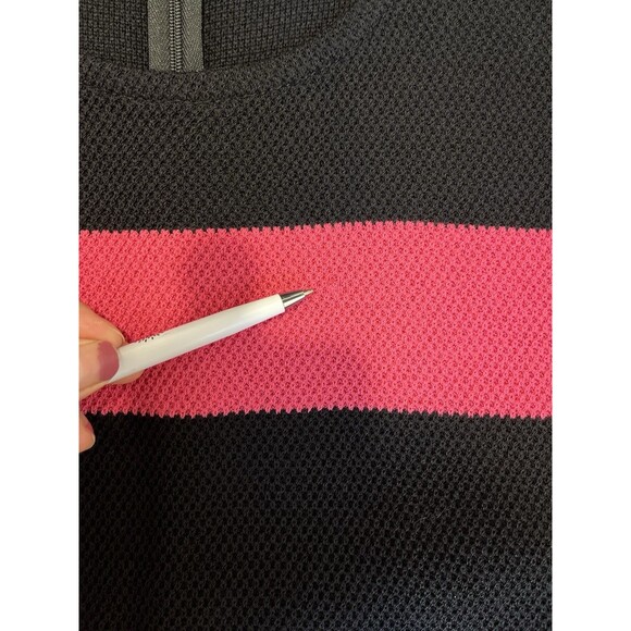 St. John PF13 Black/Pink Color Sz 10 Block Knit Cap Sleeve Sheath Dress - Picture 11 of 14